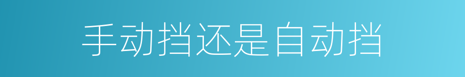手动挡还是自动挡的同义词