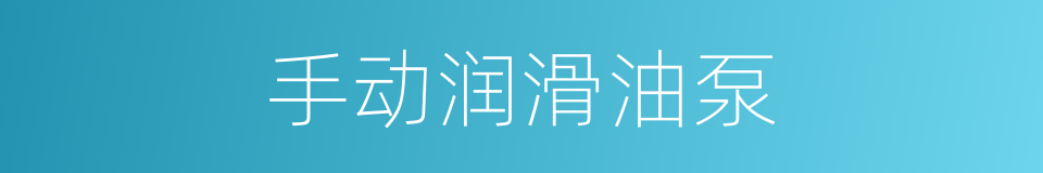 手动润滑油泵的同义词