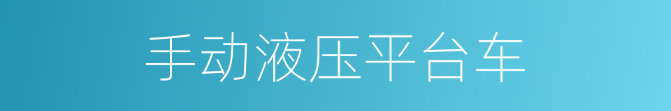 手动液压平台车的同义词