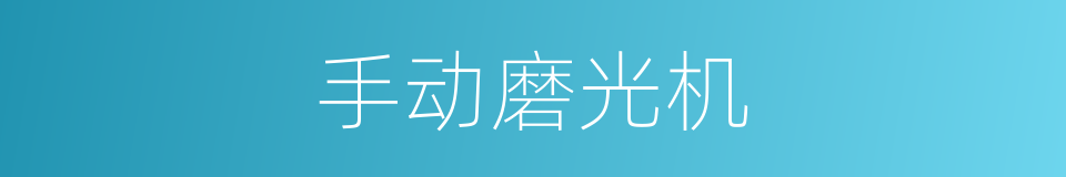 手动磨光机的同义词