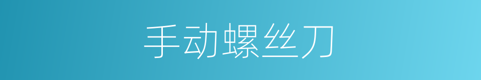 手动螺丝刀的同义词