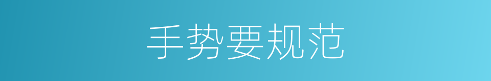手势要规范的同义词