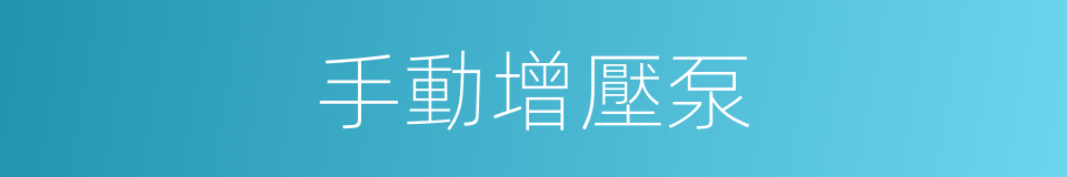 手動增壓泵的同義詞