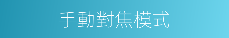 手動對焦模式的同義詞