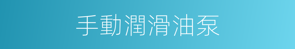 手動潤滑油泵的同義詞