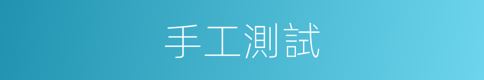 手工測試的同義詞
