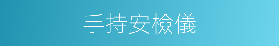手持安檢儀的同義詞