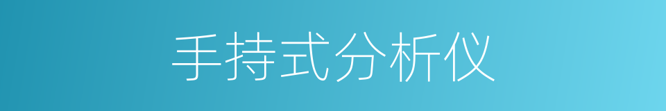 手持式分析仪的同义词