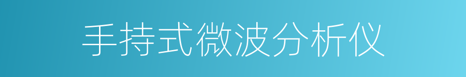 手持式微波分析仪的同义词