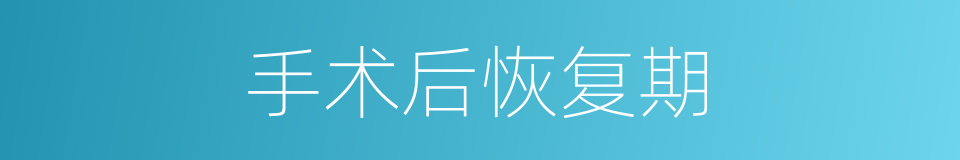 手术后恢复期的同义词