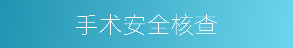 手术安全核查的同义词