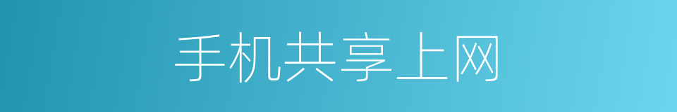 手机共享上网的同义词
