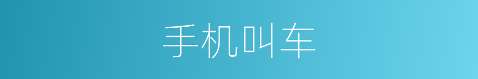 手机叫车的同义词