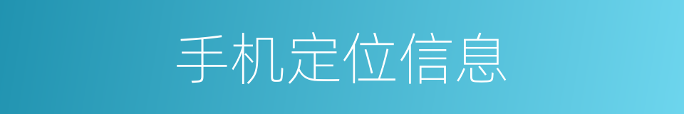 手机定位信息的同义词