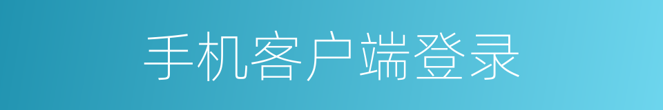 手机客户端登录的同义词