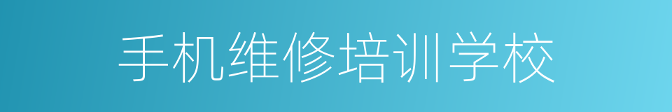 手机维修培训学校的同义词