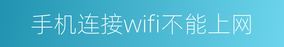 手机连接wifi不能上网的同义词