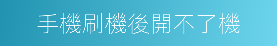 手機刷機後開不了機的同義詞