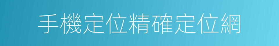 手機定位精確定位網的同義詞