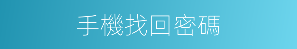 手機找回密碼的同義詞