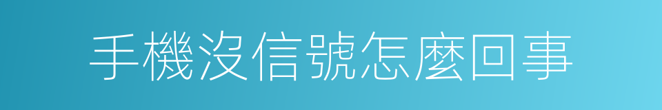 手機沒信號怎麼回事的同義詞