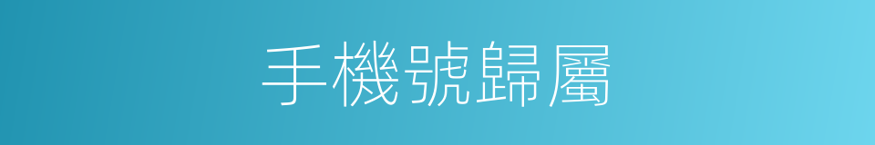 手機號歸屬的同義詞