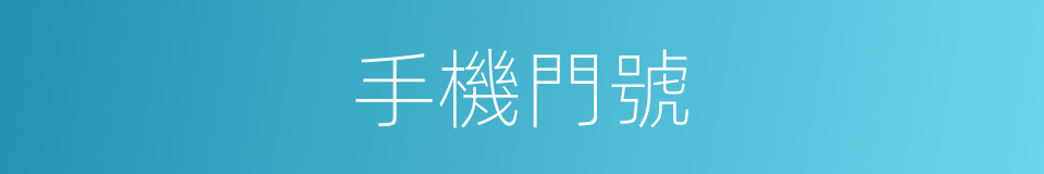 手機門號的同義詞