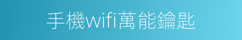 手機wifi萬能鑰匙的同義詞