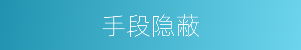 手段隐蔽的同义词