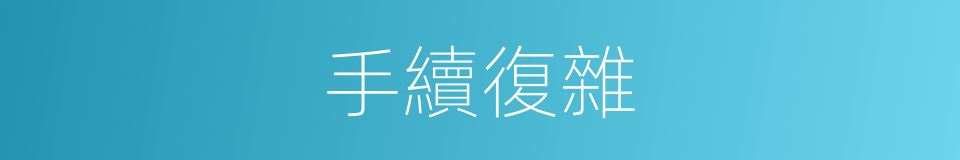 手續復雜的意思