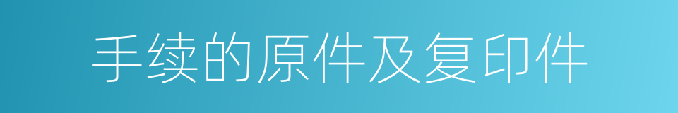 手续的原件及复印件的同义词