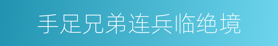 手足兄弟连兵临绝境的同义词