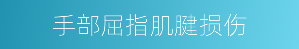 手部屈指肌腱损伤的同义词