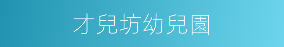 才兒坊幼兒園的同義詞