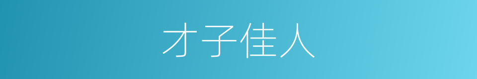 才子佳人的意思