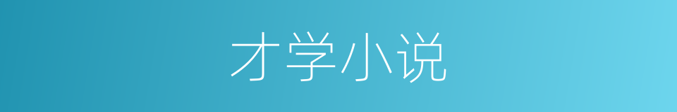 才学小说的同义词