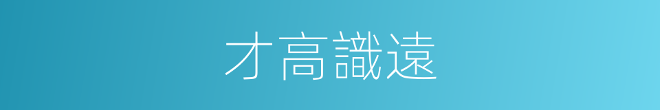 才高識遠的意思