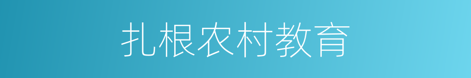 扎根农村教育的同义词