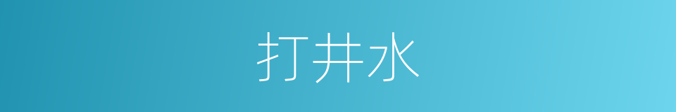 打井水的同义词