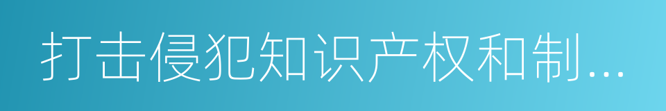 打击侵犯知识产权和制售假冒伪劣商品的同义词
