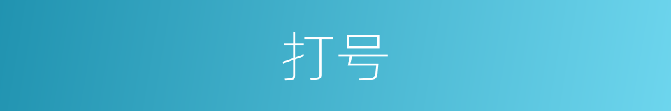 打号的意思