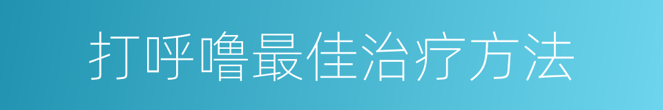 打呼噜最佳治疗方法的同义词