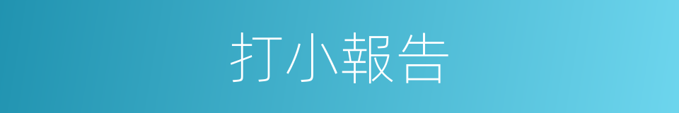打小報告的意思