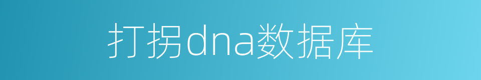 打拐dna数据库的同义词