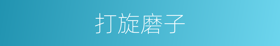 打旋磨子的意思