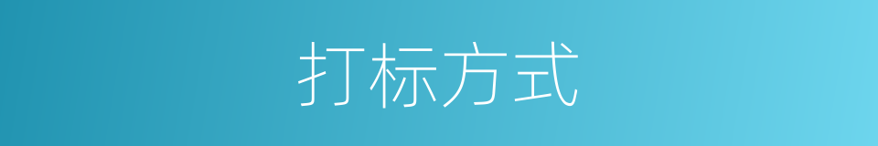 打标方式的同义词
