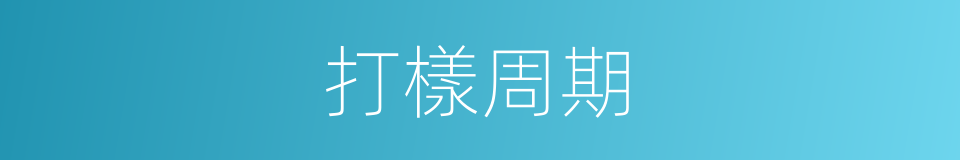 打樣周期的同義詞