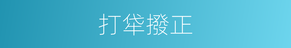 打牮撥正的同義詞