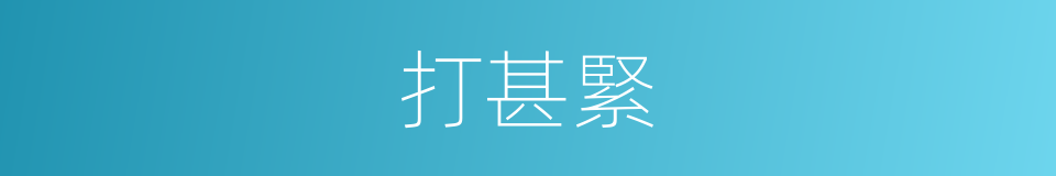 打甚緊的意思