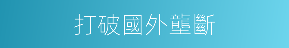 打破國外壟斷的同義詞